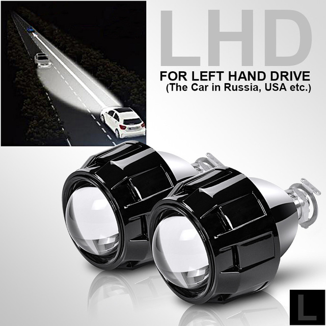 2Pcs 2.5 Inch Universal Bi xenon HID Projector Lens Silver  Lights &amp; Lighting Accessories