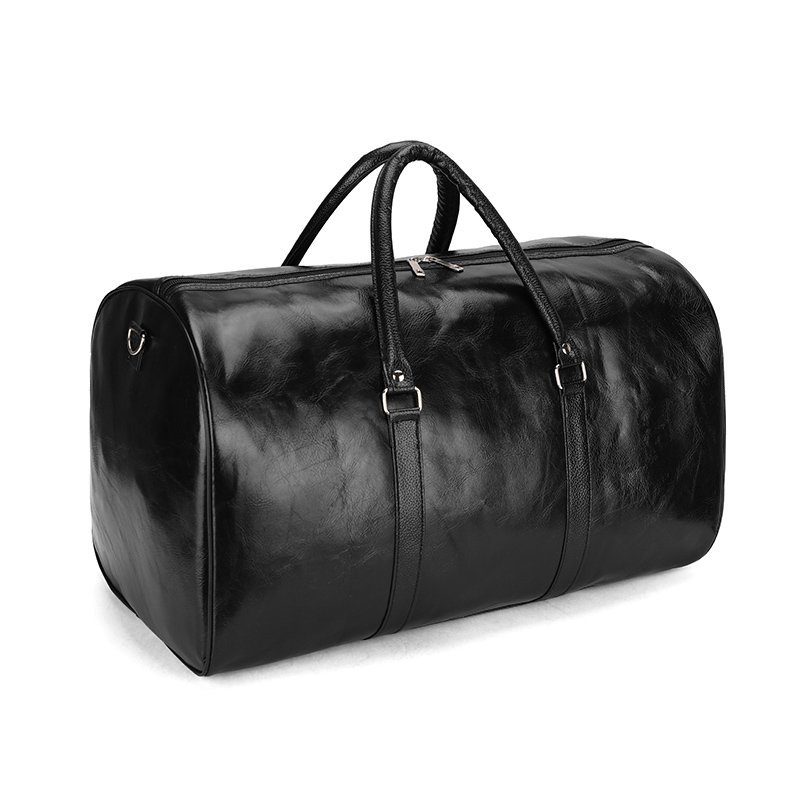 Large Capacity PU Lether Duffle &amp; Gym Bags High Quality Solid Color Partition Finishing Nethong travel bag Men's and women's lightweight waterproof short-distance travel boarding bag Large capacit