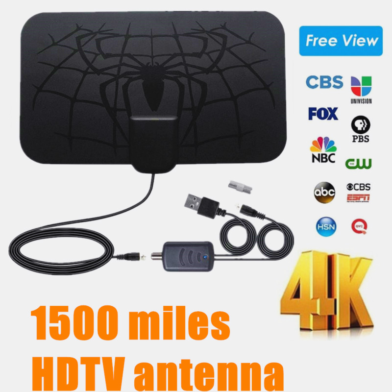Indoor 1500 Miles Digital Antena TV Aerial Amplified HDTV Antenna 4K DVB-T2 Smart Home Accessories