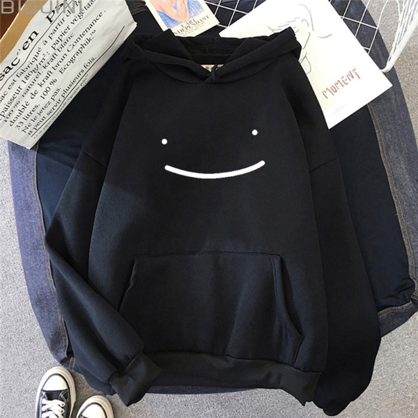 New Always Dream Aesthetic Women Hoodies Smile Sad Face Drawing Sweatshirts Men&apos;s/Women&apos;s Tops
