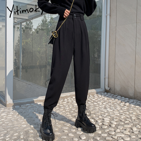 Yitimoky Women's Classic Pants Trouser Suits Women Clothing High Waist Trousers &amp; Leggings