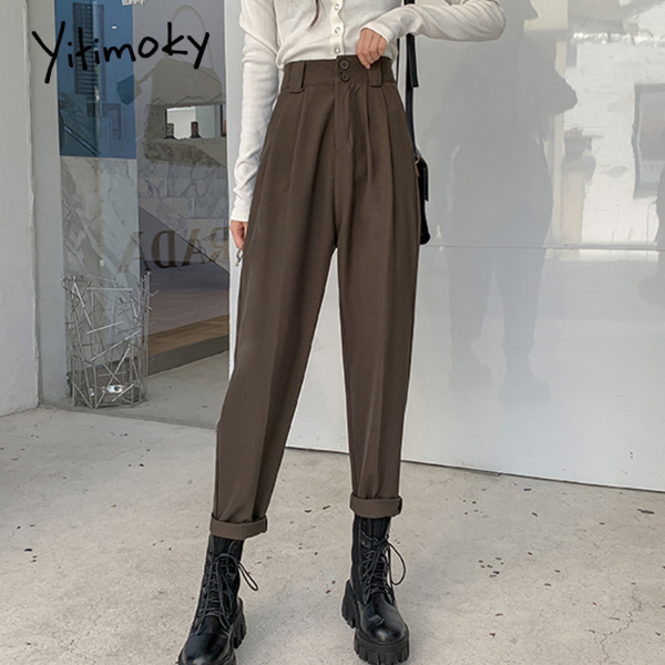 Yitimoky Women's Classic Pants Trouser Suits Women Clothing High Waist Trousers &amp; Leggings