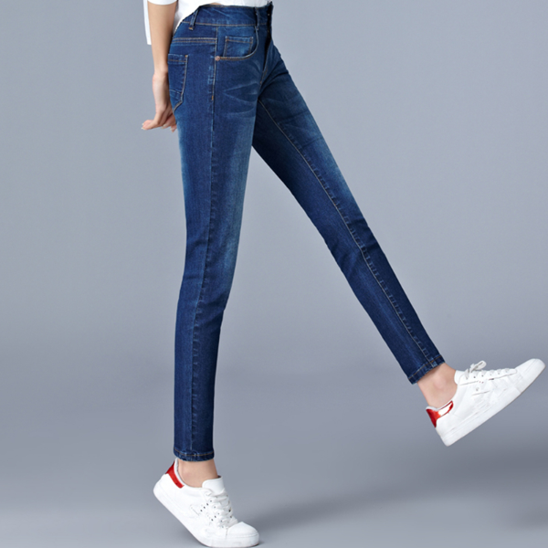 Jeans Woman High Waist Full Length Elastic Mom Skinny Pencil Trousers & Leggings