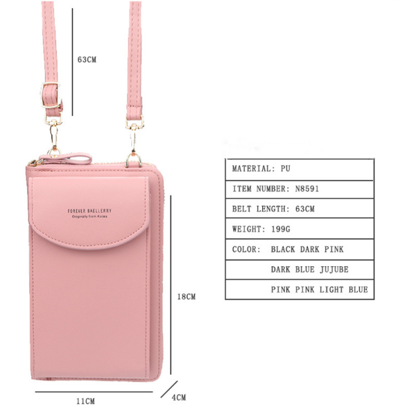 Wallet Women Diagonal PU Multifunctional Mobile Phone Clutch Bag Ladies Purse Large Wallets