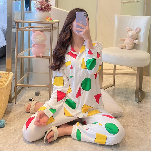 Women's Pajamas Lace Loose Cute Long Sleeve Homewear Set