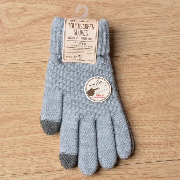Women's Cashmere wool Knitted Gloves Winter Warm thick touch screen gloves Solid Gloves & Mittens