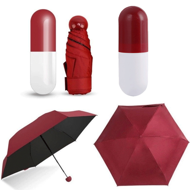 5 Fold Mini Small Pocket Capsule Umbrella Foldable Compact Pocket Umbrella with Cute Others