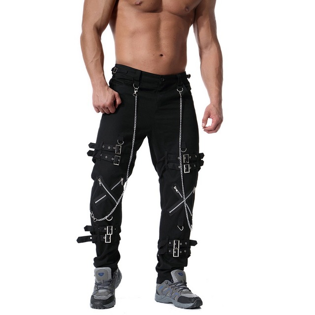 Muti Zippers Men's Cargo Pants Baggy Casual Fitness Men Joggers Sweatpants Trousers  Trousers