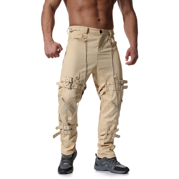 Muti Zippers Men's Cargo Pants Baggy Casual Fitness Men Joggers Sweatpants Trousers  Trousers