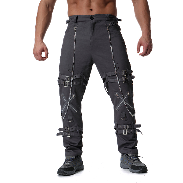 Muti Zippers Men's Cargo Pants Baggy Casual Fitness Men Joggers Sweatpants Trousers  Trousers
