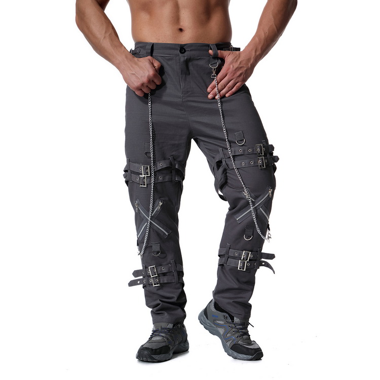 Muti Zippers Men's Cargo Pants Baggy Casual Fitness Men Joggers Sweatpants Trousers  Trousers
