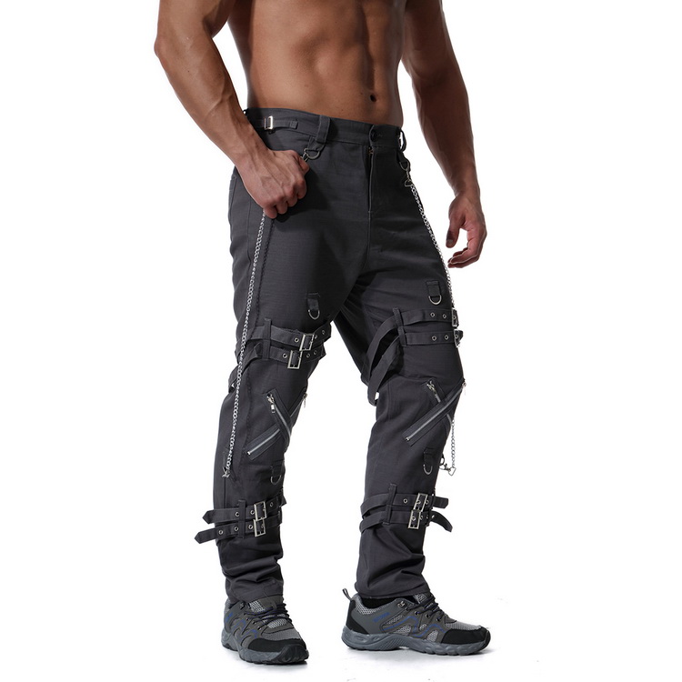 Muti Zippers Men's Cargo Pants Baggy Casual Fitness Men Joggers Sweatpants Trousers  Trousers