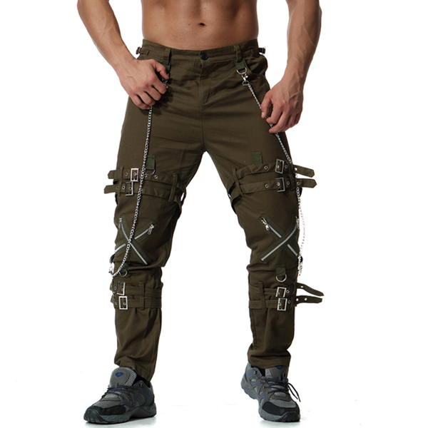 Muti Zippers Men's Cargo Pants Baggy Casual Fitness Men Joggers Sweatpants Trousers  Trousers