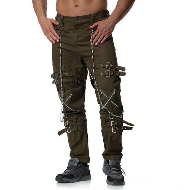 Muti Zippers Men's Cargo Pants Baggy Casual Fitness Men Joggers Sweatpants Trousers  Trousers
