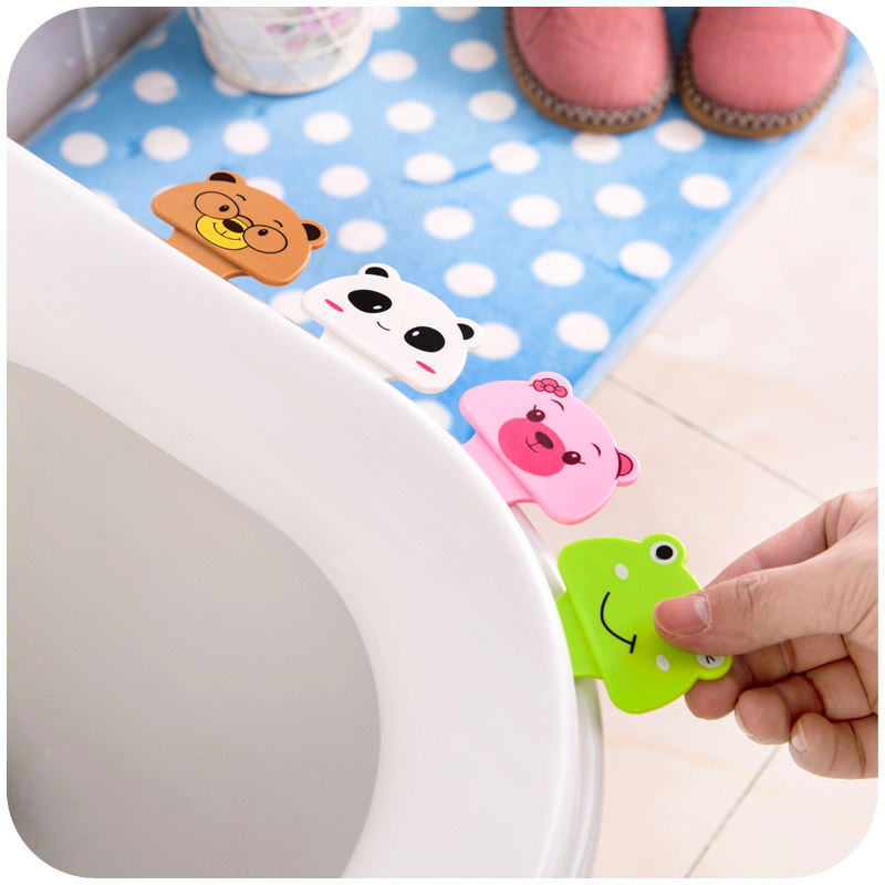 2Pcs Bath Bathroom Products Cute Cartoon Toilet Cover Lifting Device Toilet Bathroom Products