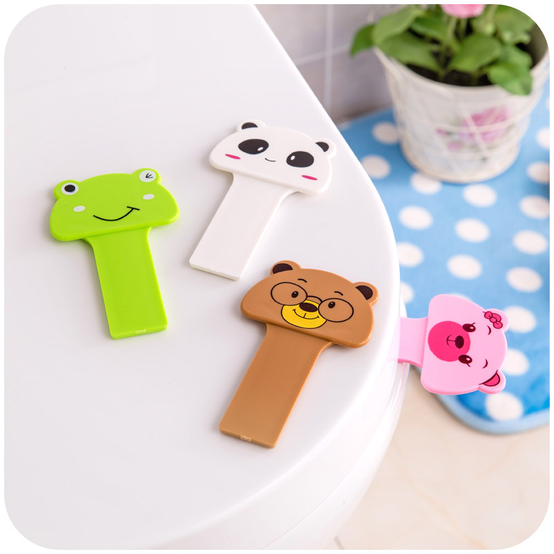 2Pcs Bath Bathroom Products Cute Cartoon Toilet Cover Lifting Device Toilet Bathroom Products