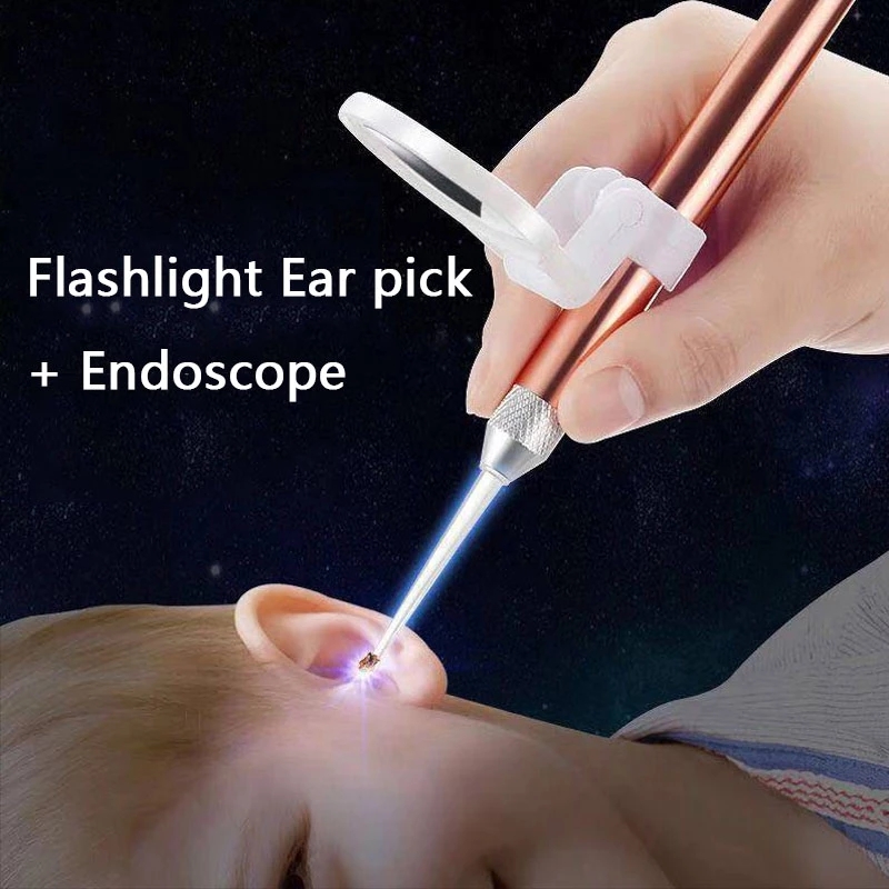 Ear Cleaning Tool Ear Picker with Light Ear Cleaner Wax Removal Baby Kids USB Nail & Tools