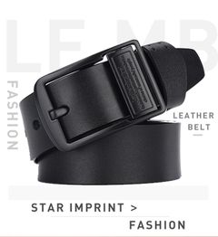 Leahther Belt Men Male Genuine Strap Belt For Men Cow Genuine Leather Luxury Strap Belt Male Black 125cm Men's belt leather needle buckle belt trend men's youth casual plus oversiz Black 125cm