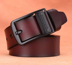 Leahther Belt Men Male Genuine Strap Belt For Men Cow Genuine Leather Luxury Strap Belt Male Black 125cm Men's belt leather needle buckle belt trend men's youth casual plus oversiz Brown 125cm