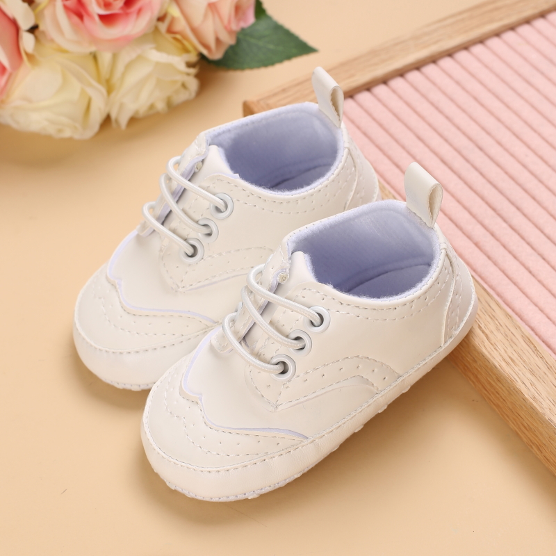 Spring And Autumn Style Baby Lacing Pure Color Recreational Sports Shoes Baby Shoes Casual Shoes
