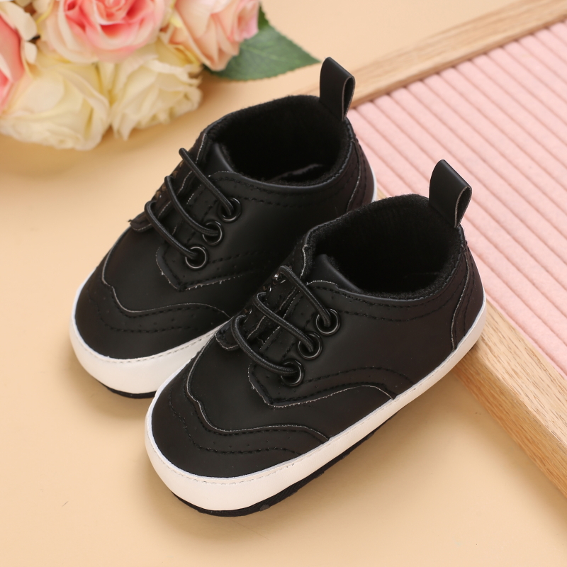 Spring And Autumn Style Baby Lacing Pure Color Recreational Sports Shoes Baby Shoes Casual Shoes