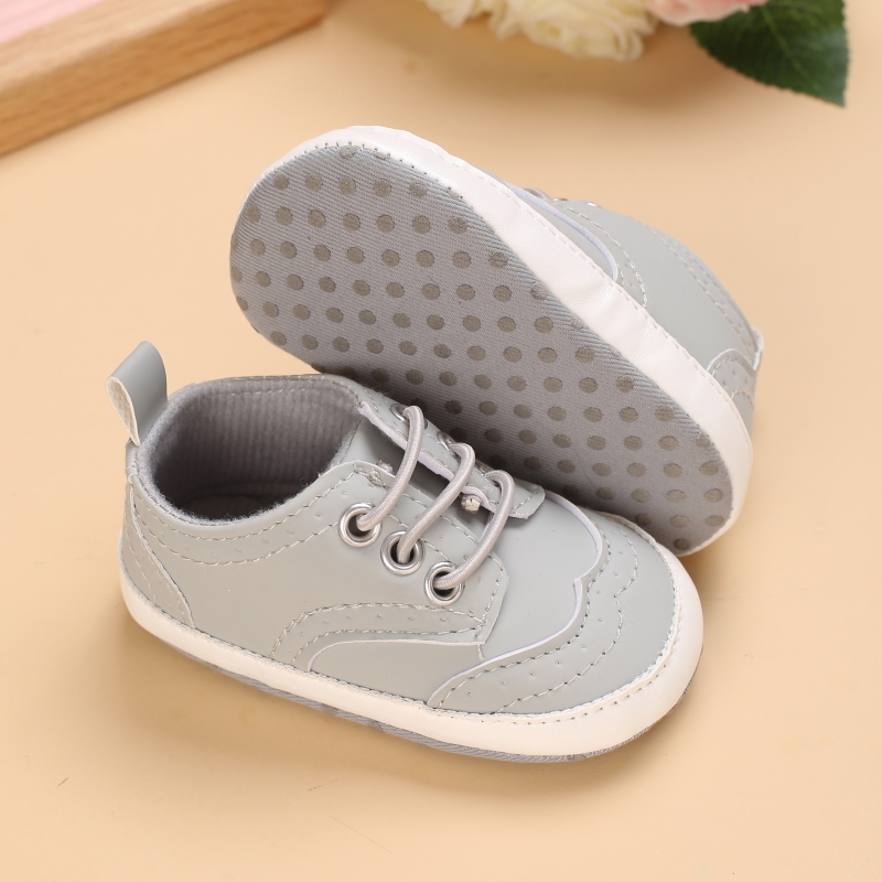 Spring And Autumn Style Baby Lacing Pure Color Recreational Sports Shoes Baby Shoes Casual Shoes