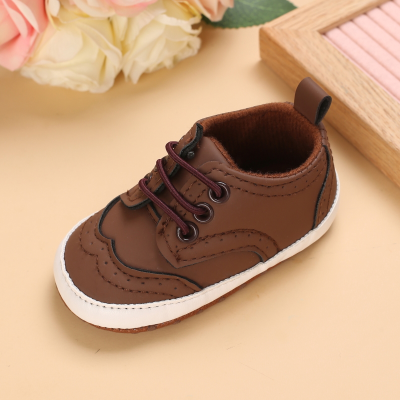 Spring And Autumn Style Baby Lacing Pure Color Recreational Sports Shoes Baby Shoes Casual Shoes