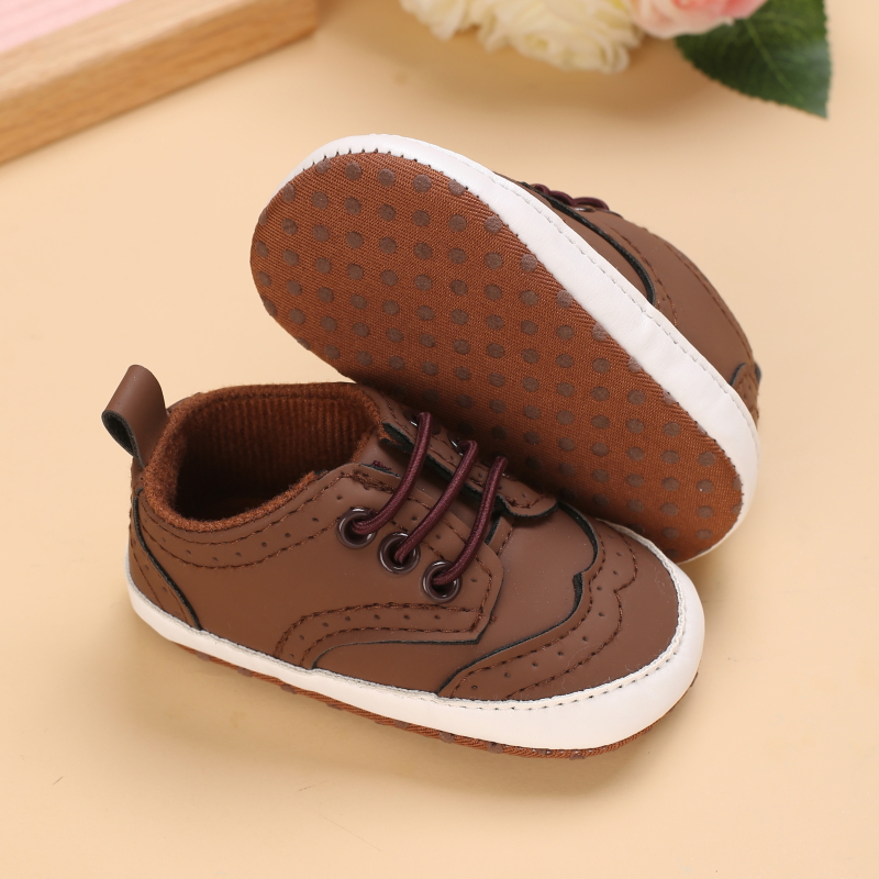 Spring And Autumn Style Baby Lacing Pure Color Recreational Sports Shoes Baby Shoes Casual Shoes