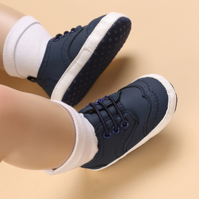 Spring And Autumn Style Baby Lacing Pure Color Recreational Sports Shoes Baby Shoes Casual Shoes