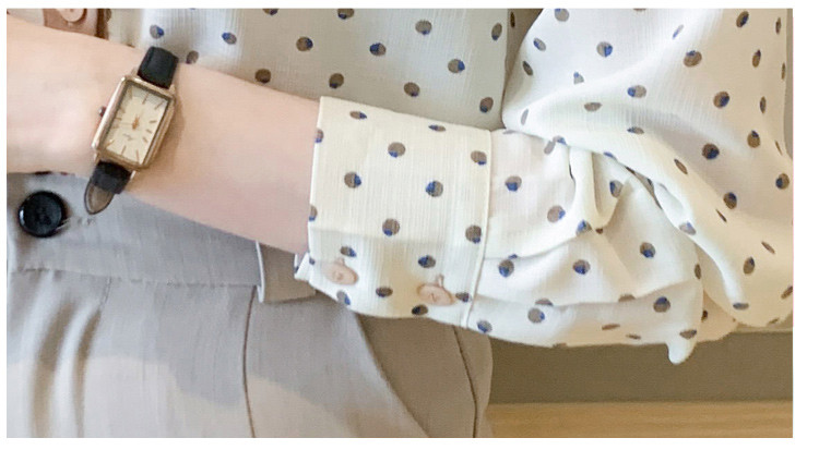 Dot Chiffon Women Shirts 2021 Fashion Doll Collar Shirt Long Sleeve Blouse Elegant Button Up Shirt Ladies Tops