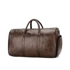 Large Capacity PU Lether Duffle & Gym Bags High Quality Solid Color Partition Finishing coffee one size