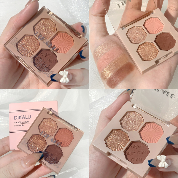 Four-colors Pearly Eyeshadow Palette Bright Matte Shimmer Crystal Chandeliers Glitter Makeup