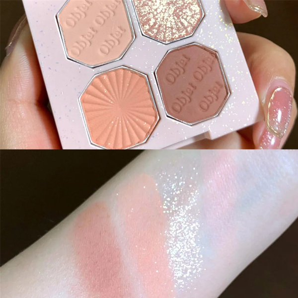 Four-colors Pearly Eyeshadow Palette Bright Matte Shimmer Crystal Chandeliers Glitter Makeup