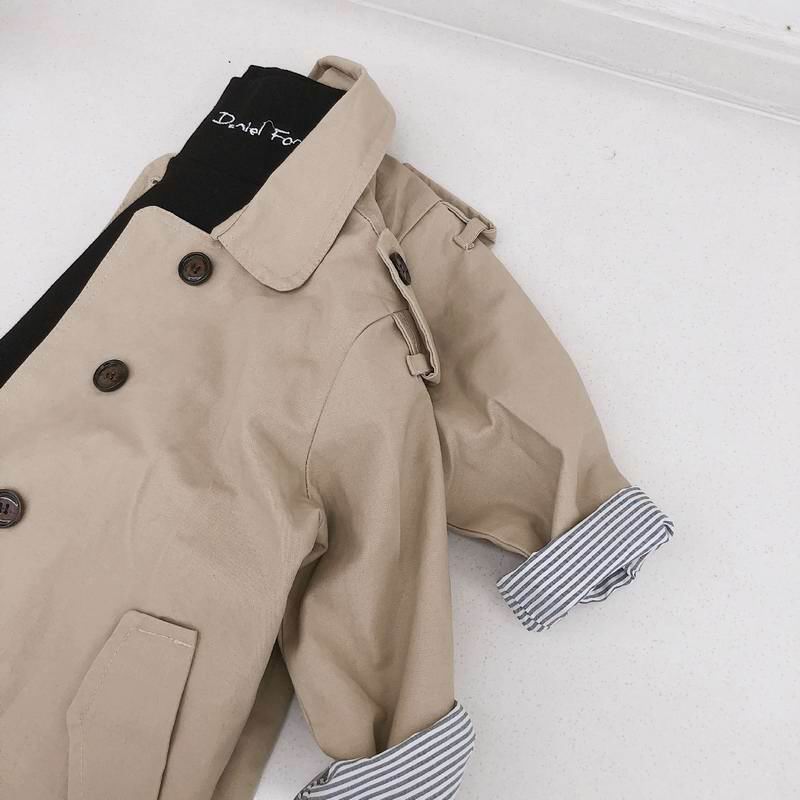 Children Trench Coat 2020 Autumn Baby Boys Girls Khaki Casual Coat Single-breasted Loose Coats & Jackets