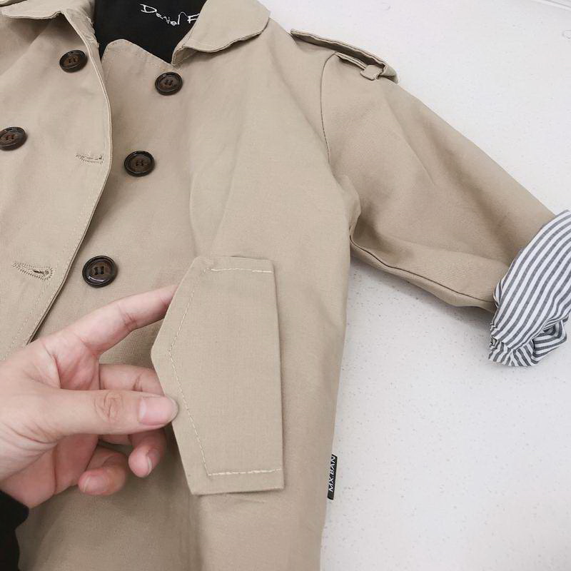 Children Trench Coat 2020 Autumn Baby Boys Girls Khaki Casual Coat Single-breasted Loose Coats & Jackets