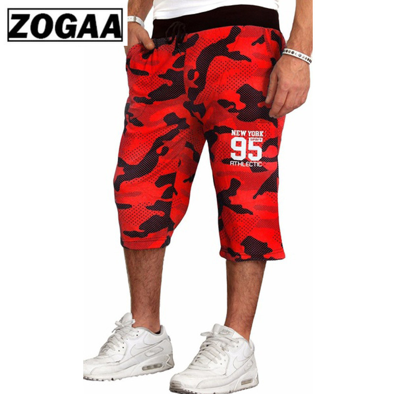 ZOGAA Shorts Men Men's Jogging Fitness Blue Red Camouflage Sport Shorts Sweatpants Running Trousers
