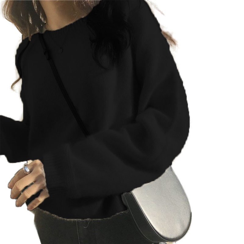 Ailaile Knit Sweater Women Long Sleeve Loose Wool Pullover Round O Neck Outer Jumper Autumn Winter Thick All Match Tops