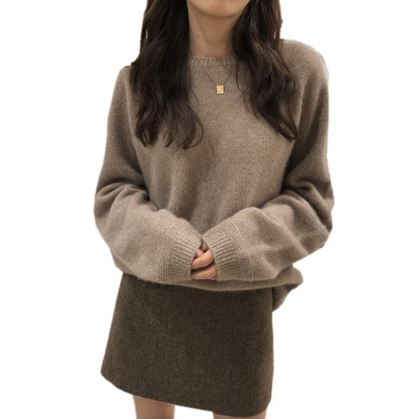 Ailaile Knit Sweater Women Long Sleeve Loose Wool Pullover Round O Neck Outer Jumper Autumn Winter Thick All Match Tops