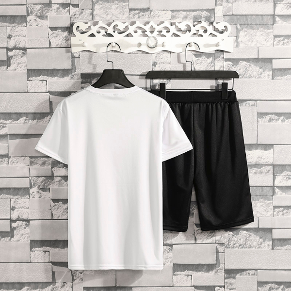 Men's Tracksuit Casual Fashion Bird-Print T-shirt and Shorts 2-piece-set Suits & Blazers