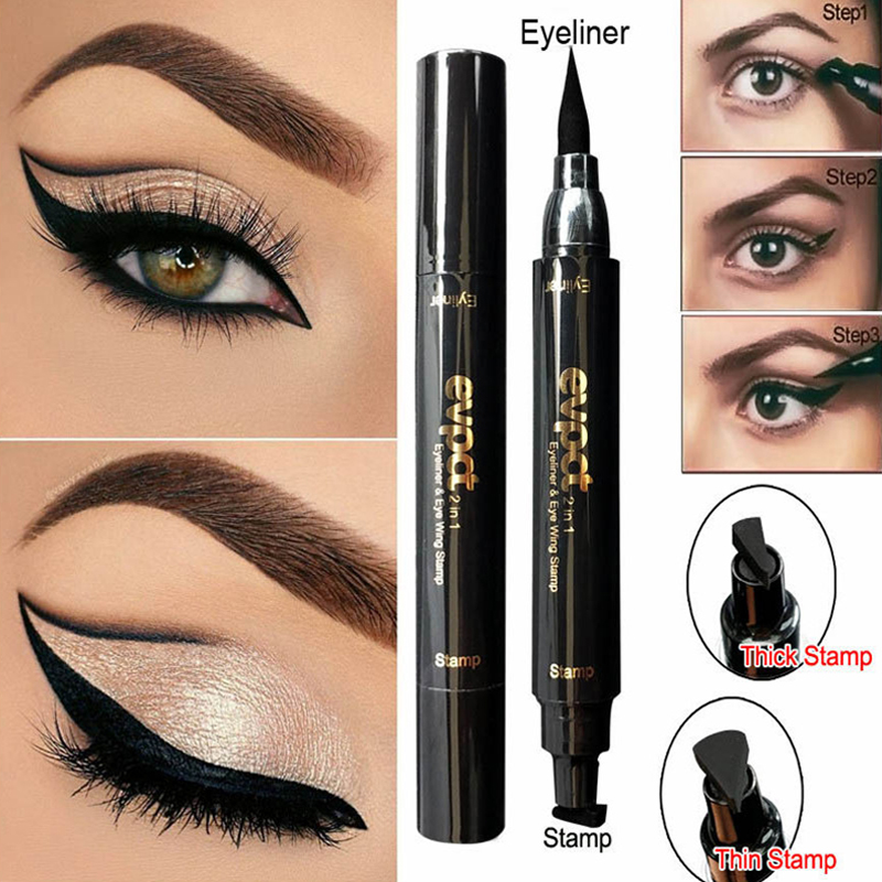 Eyes Makeup Black Double-ended  Eye Liner Liquid Pencil Quick Dry Waterproof Black Makeup
