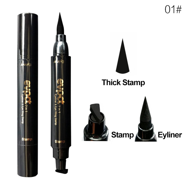 Eyes Makeup Black Double-ended  Eye Liner Liquid Pencil Quick Dry Waterproof Black Makeup