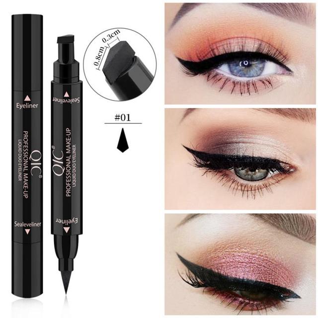 Eyes Makeup Black Double-ended  Eye Liner Liquid Pencil Quick Dry Waterproof Black Makeup