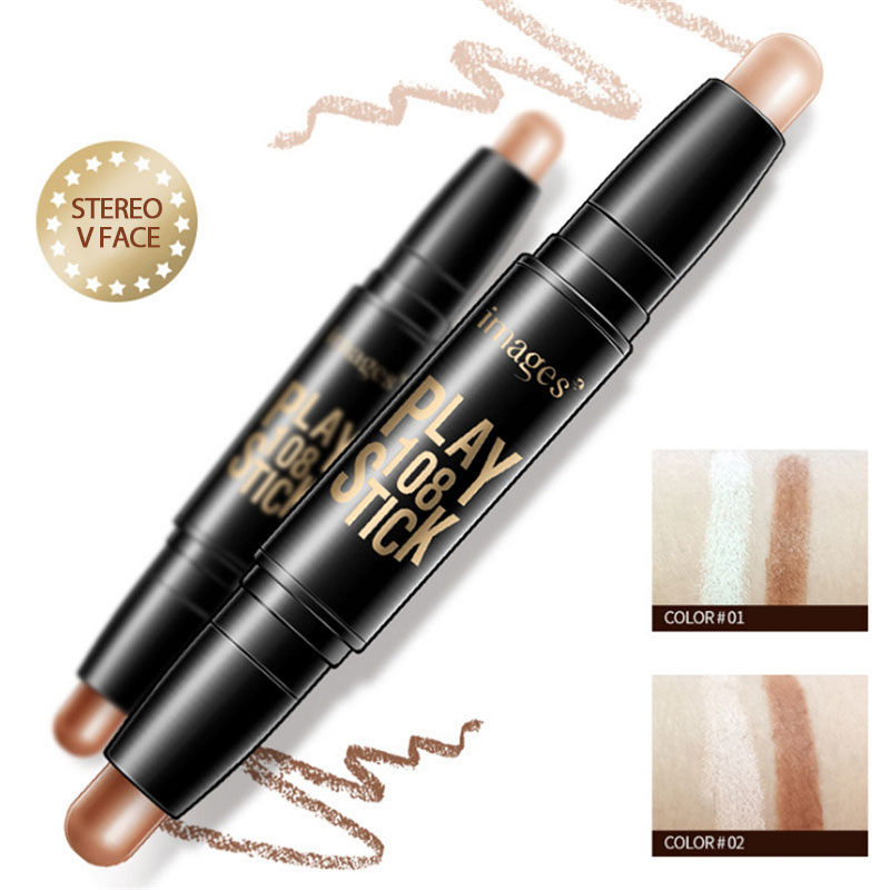 Double-headed Facial Three-dimensional Highlight Stick Concealer Stick Contour Makeup Stick Concealer  Makeup