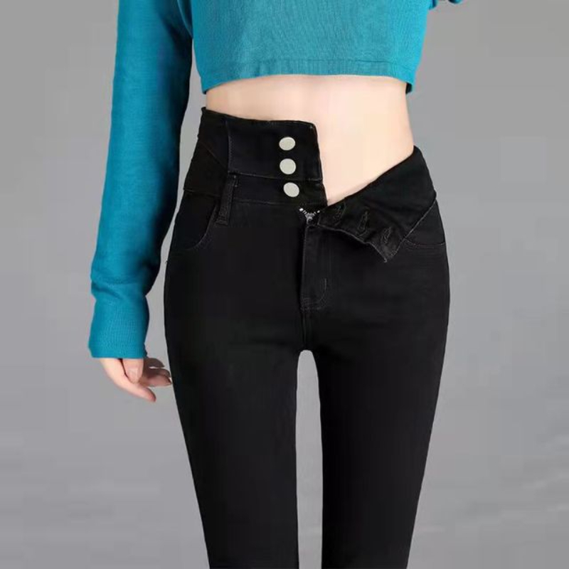 High Waist Spirng Vintage Black Jeans Women 2022 Skinny Push Up Elasticity Mom Jeans Pant Korean Fashion Denim Trousers Ladies