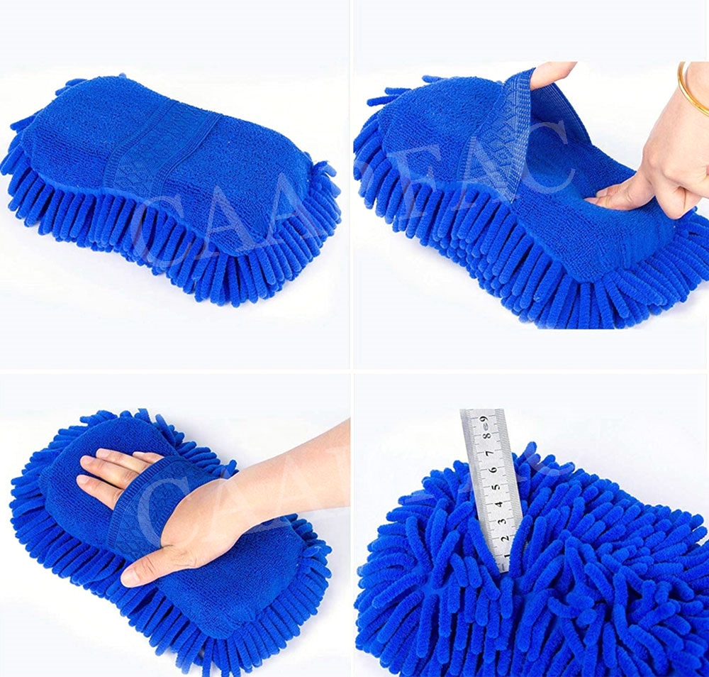 Auto Car Accessorise Microfiber Wash Sponge Premium Chenille Lint-free Scratch-free Ultra Soft Automobile Paint, Body & Trim