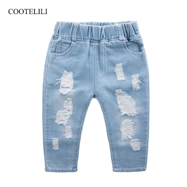 COOTELILI Kids Boys Jeans Children Boys Clothes Denim Toddler Jeans Distrressed Toddler  Baby Girl Trousers