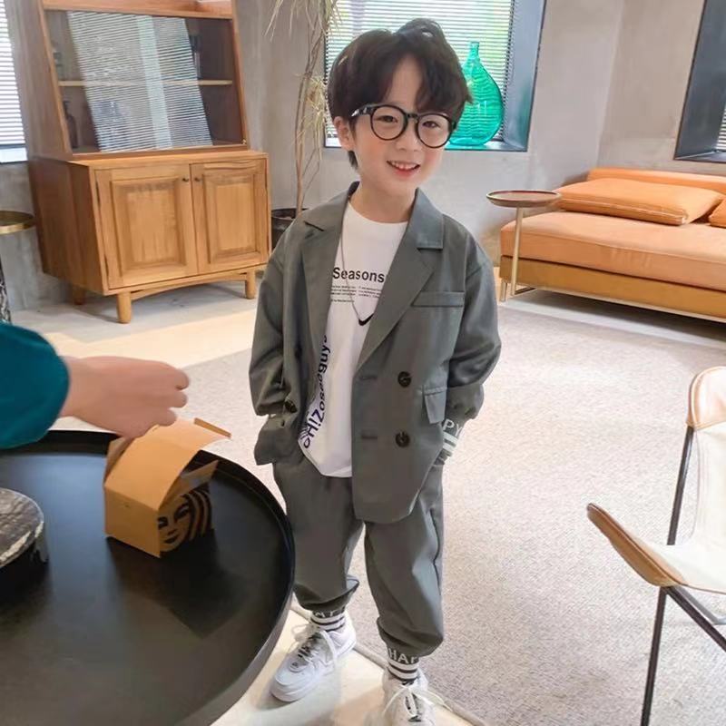 Childrens Spring Suit 2022 New Boys Autumn Boy Childrens Gentlemen Teenager Fashion Baby Party Suits & Blazers