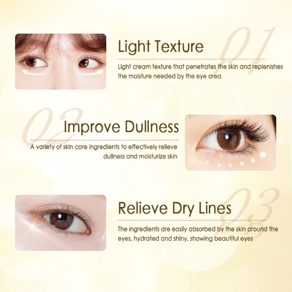 VENZEN 24K Gold Eye Cream Moisturizing Anti Puffiness Anti Wrinkle Remove Dark Circle  Skin Care