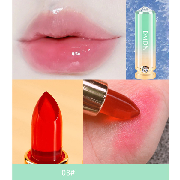 Diamond Crystal Jelly Lipstick Temperature Color Change Lipstick Waterproof Cosmetic Moisturizing Makeup