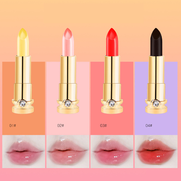 Diamond Crystal Jelly Lipstick Temperature Color Change Lipstick Waterproof Cosmetic Moisturizing Makeup